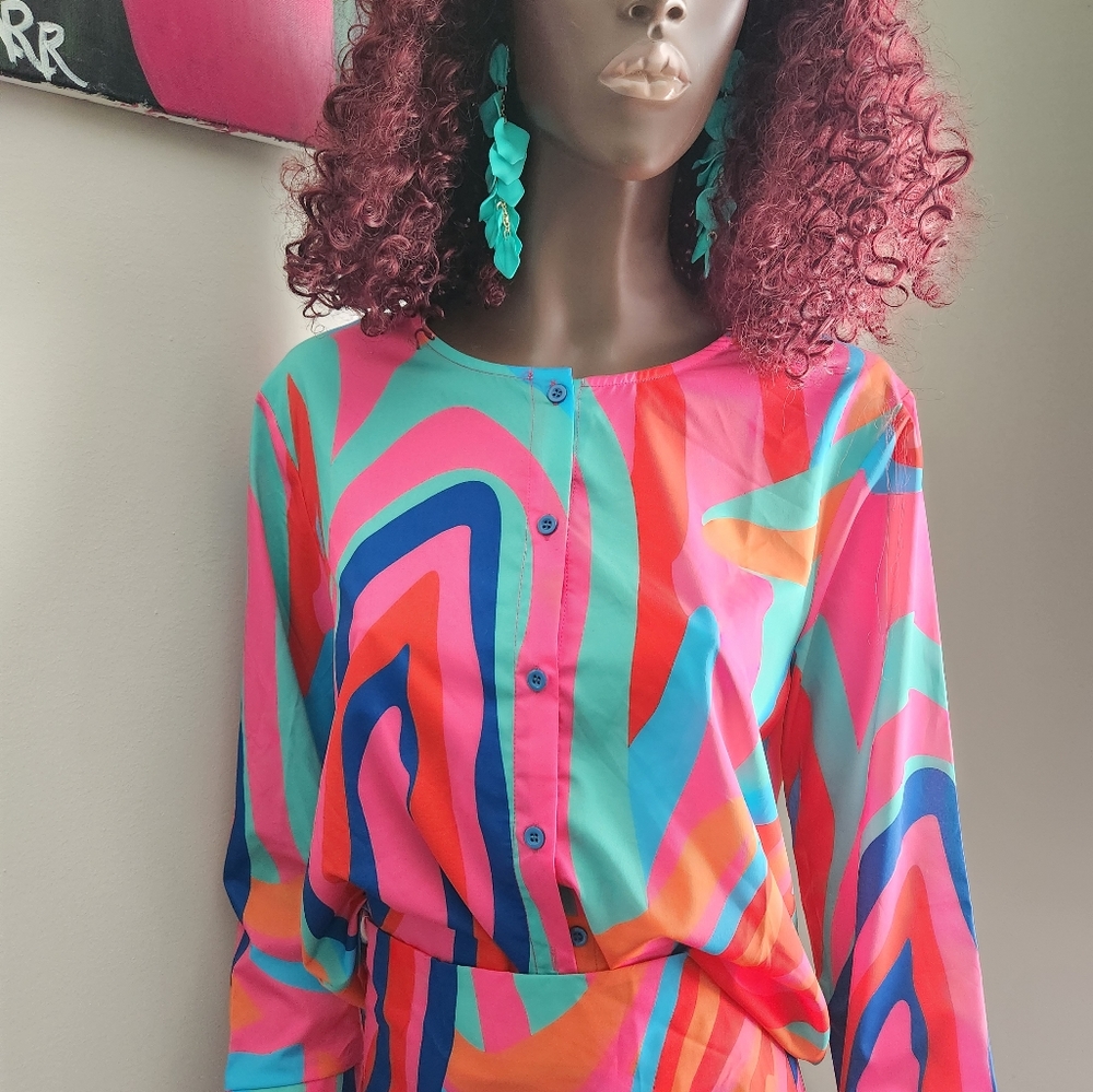 2 PIECE SKIRT SET- MULTICOLORED